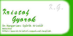 kristof gyorok business card