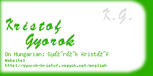 kristof gyorok business card